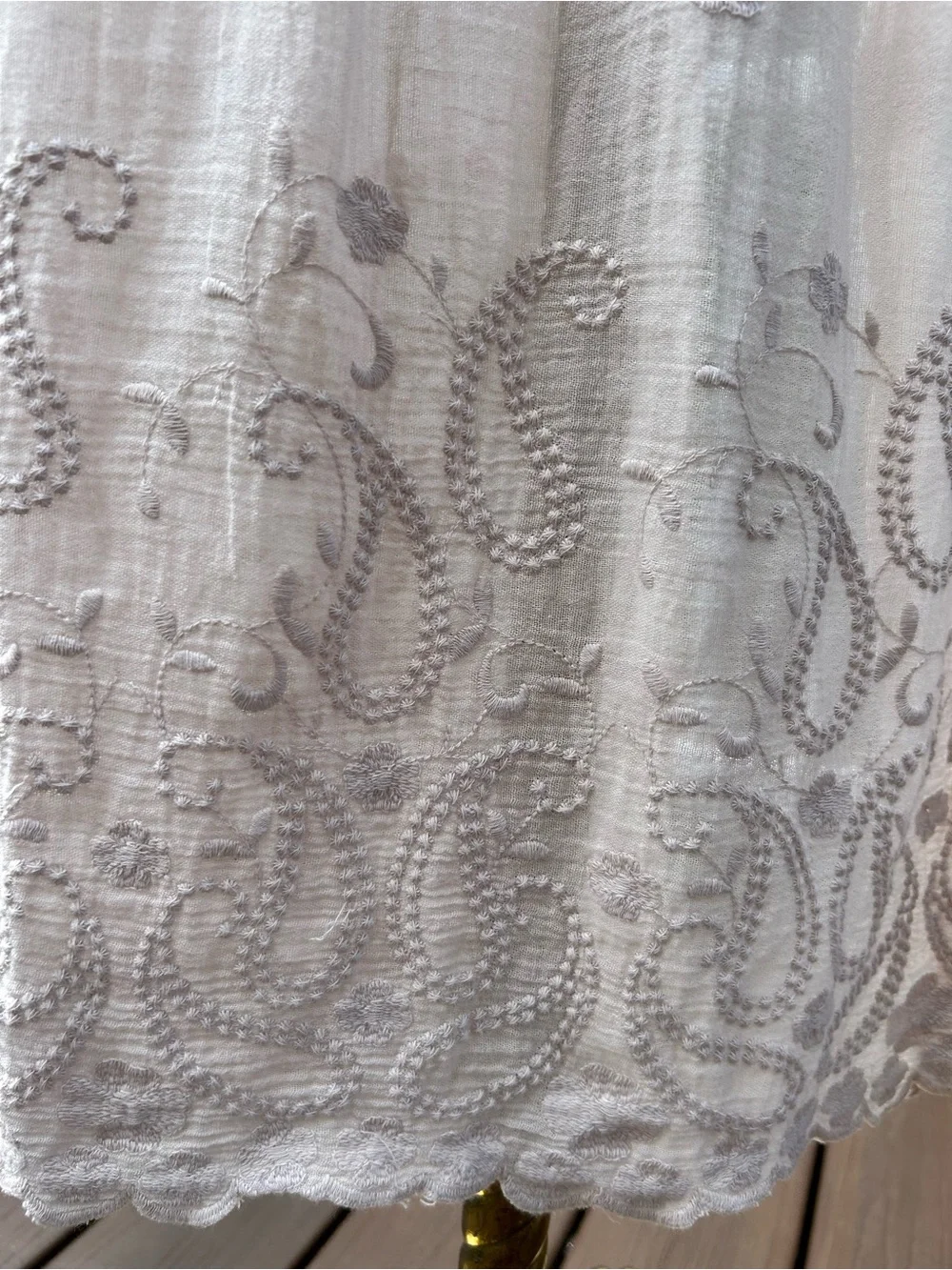 Valentina Naldi Embroidered Eyelet Top in beige